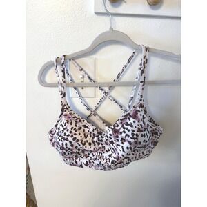 Old Navy Active Leopard Print Strappy Crisscross Back Go-Dry Sports Bra XL